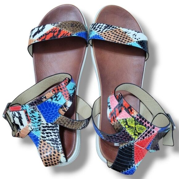 MIA Shoes Size 11 US Women's MIA Ellen Platform Sandals Ankle Strap Animal Print - Picture 8 of 10